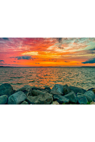 VIODESIGN Fototapet peisaj, autoadeziv, Apus Portocaliu , multicolor, 80x120 ...