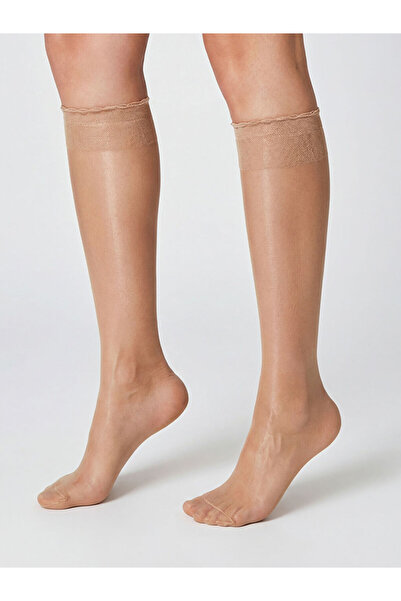 LC Waikiki Beige 15 Denier Women's Knee High Socks 2-Piece