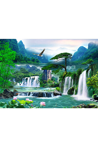 VIODESIGN Fototapet peisaj, autoadeziv, Cascade Munti , multicolor, 80x120 cm...