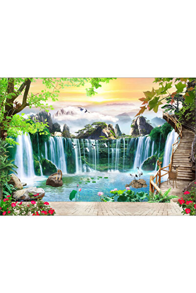 VIODESIGN Fototapet peisaj, autoadeziv, Apusul la Cascada , multicolor, 80x12...