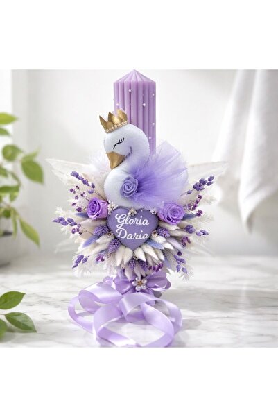 Divine Decor Srl Baptism candle Swan