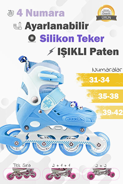 Hsport عجلة تزلج من السيليكون عالية الجودة للأطفال، قابلة للتعديل، مناسبة للأ...