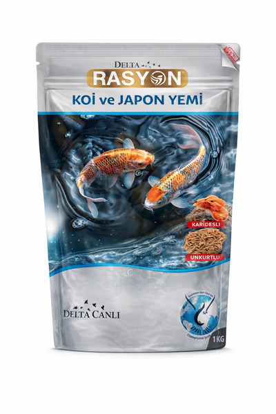 delta rasyon Koi & Japon Balığı Ekstruder Tam Yem 2,5 mm - 1 KG Profesyonel B...