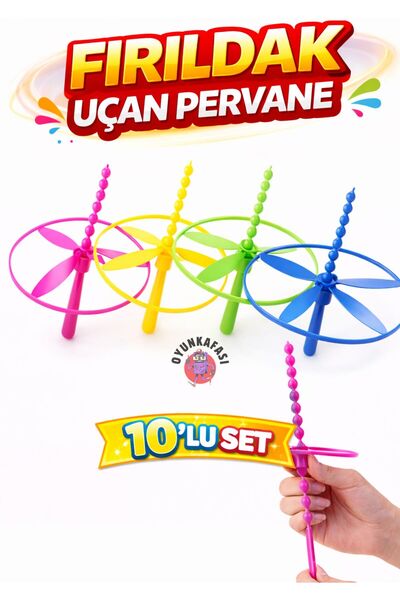 OYUNKAFASI 10 Adet Renkli Fırıldak Oyuncak Karne Hediyesi– Pervaneli Eğlencel...