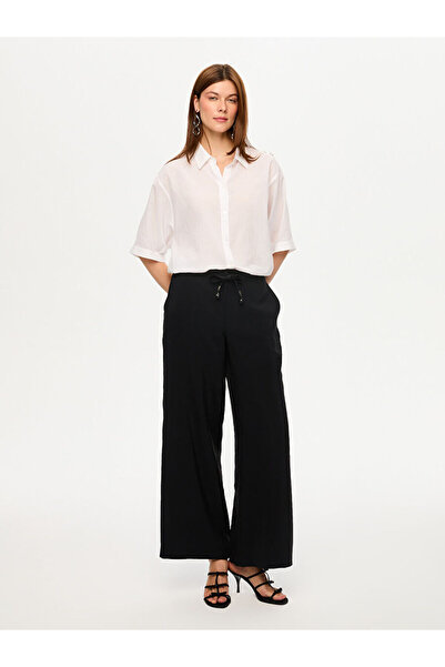 Faik Sönmez Wide Leg Fit Modallı Beli Lastikli Pantolon S26PNT029