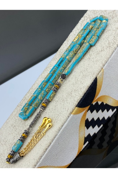 Tesbih Store Gold Particulate Rosary Cutting Model Golden Rosary Premium Seri...