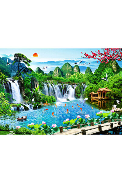VIODESIGN Fototapet peisaj, autoadeziv, Casuta Cascada , multicolor, 80x120 c...