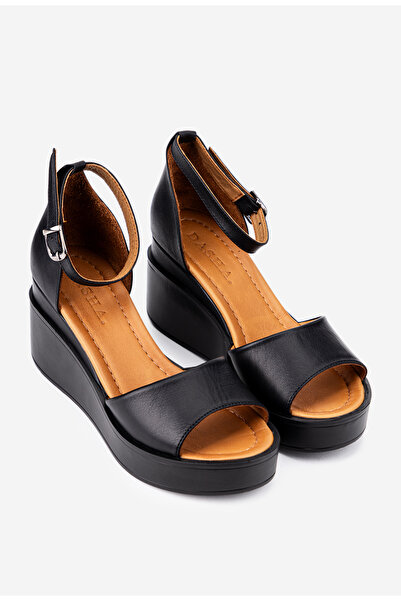 Dasha Sandale dama cu platforma confectionate din piele neagra