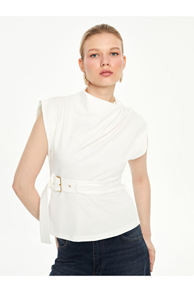 LC Waikiki Nevavm Farkıyla Lcw Vision Ecru Draped Collar Women's Blouse - S5N...