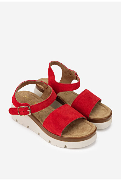 Dasha Women's sandals made of red suede
