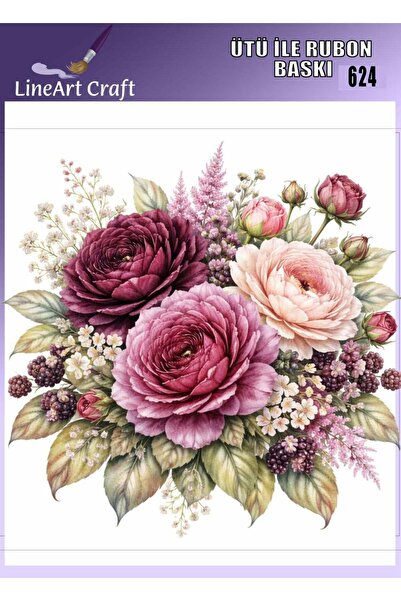 LİNEART Iron-On Rubon Transfer Printing for Wood & Fabric Transfer No:Rb624-3...