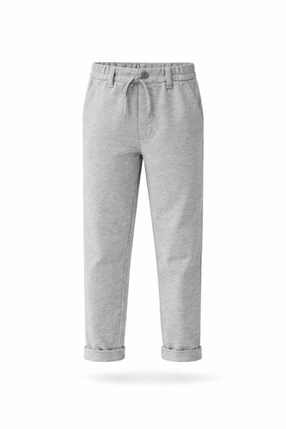gold ılgaz tekstil For Special Occasions, Gray Boys' Diagonal Pique Fabric Jogger Pants with Side Pockets, Ages 5-16