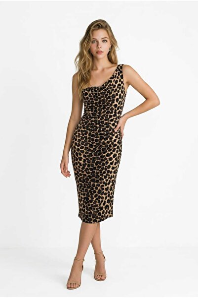 CRAS COPENHAGEN Φόρεμα με ζωικό σχέδιο και έναν ώμο