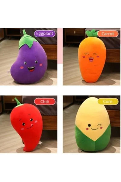 TakÇalıştır iEG ™   62297 قطعة قطيفة 30 سم على شكل جزر، باذنجان، ذرة، فلفل أحمر