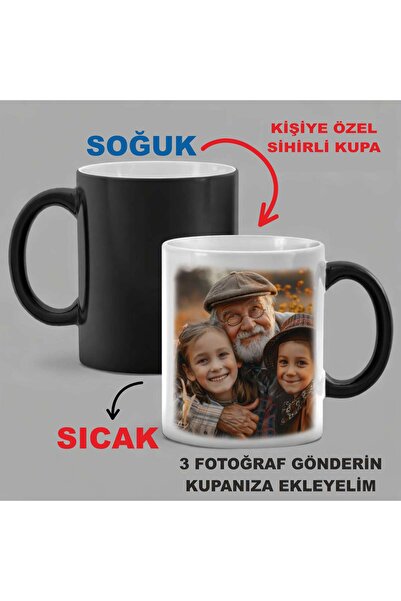 siverek reklam Kişiye Özel Sihirli Kupa Bardak Isıya Duyarlı Fotoğraflı Magic...