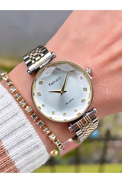 Ferrucci Women's Wristwatch New Model Steel Band Cut Glass Waterproof 2-Year ...