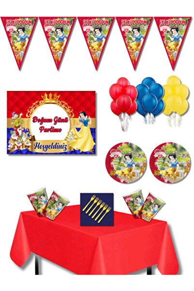 Parti Furyası Pamuk Prenses 16 Kişilik Parti Malzemeleri Seti 35x50 cm Afişli...
