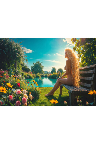 VIODESIGN Landscape photo wallpaper, self-adhesive, Garden, multicolor, 80x12...