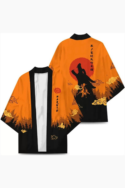 Giraffe Kimono Japon Samurai Anime Dijital Baskı İnce Yazlık Tek beden