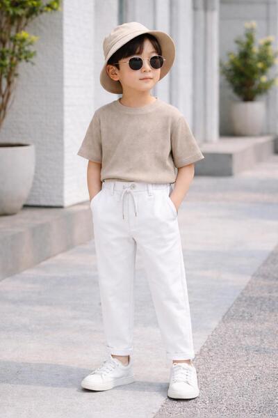 GOLD ILGAZ ERKEK ÇOCUK 8-12 YAŞ ARASI DİYAGONEL PİKE KUMAŞ YAN CEPLİ JOGGR PA...