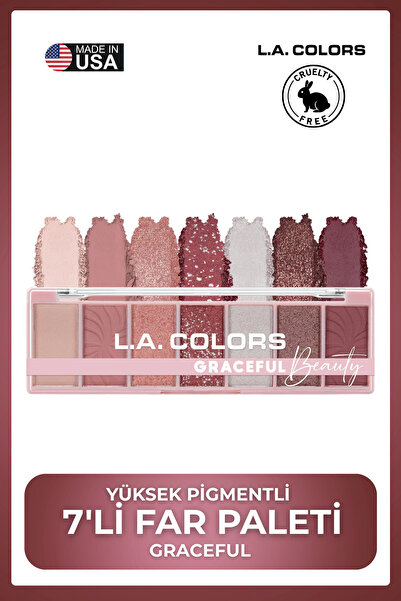 L.A Colors 7 Color Palette - Highly Pigmented 7-Color Eyeshadow Palette # Gra...