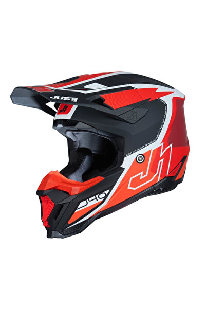 Just1 Casca motocross/atv J40 FLASH,rosu/alb/negru,marime M