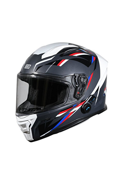 Origine Casca moto integrala, Pista cu bluetooth, culoare gri/alb, marime M