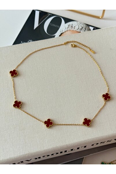 YOUES JEWELRY 316l Çelik Kadın Kolye Gold Çift Taraflı