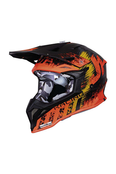 Just1 Casca motocross/atv J39 Storm, culoare portocaliu/negru, marime L