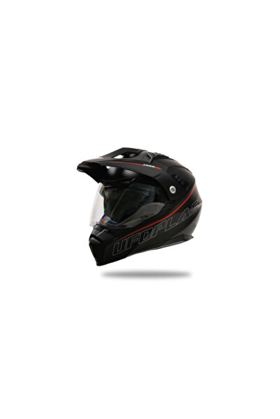 UFO Casca enduro/ATV Aries, culoare negru/rosu, marimea XS