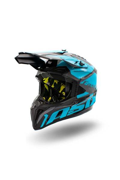Asix Casca motocross/atv copii 127, culoare negru/albastru, marime YM, 53-54cm