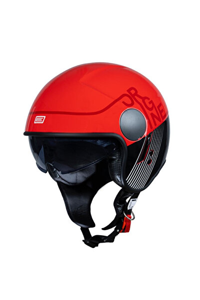 Origine Casca moto jet, Sierra Snatch, culoare rosu fluo, marime XS