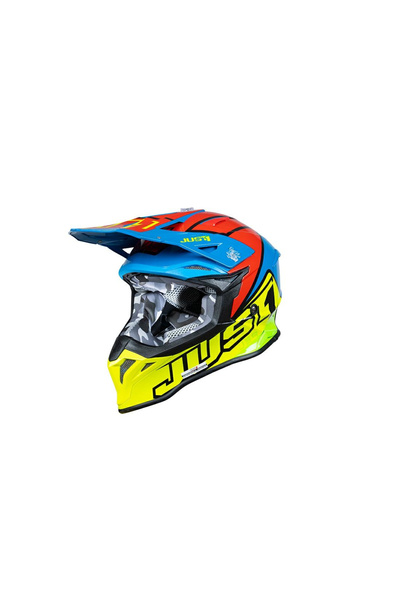 Just1 Casca motocross/atv J39 Thruster, culoare galben/albastru, marime L