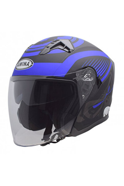 Awina Casca moto semi-integrala Jk528, culoare albastru/negru mat, marime L