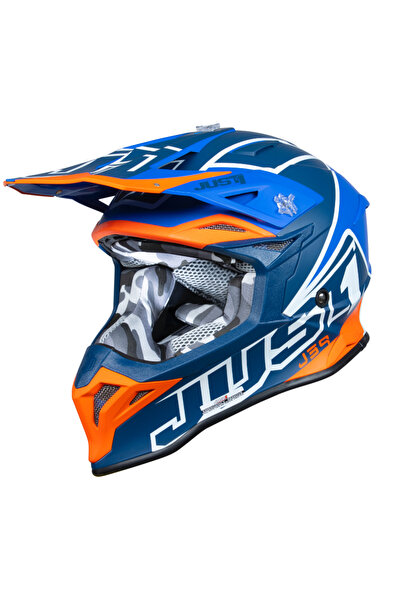 Just1 Casca moto/atv J39 Thruster, culoare albastru/portocaliu, marime M