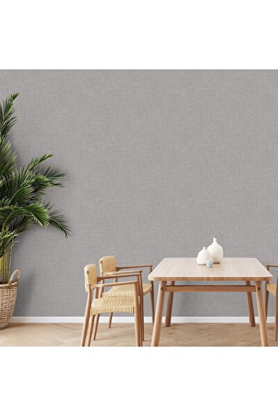 Adawall MUSE Koleksiyonu 25104-4 Gri, Bej Keten Efektli Modern Duvar Kağıdı 1...