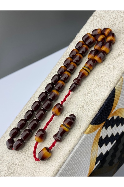Tesbih Store Sürmeli Double Color Crimped Amber Prayer Beads Faturan Prayer B...