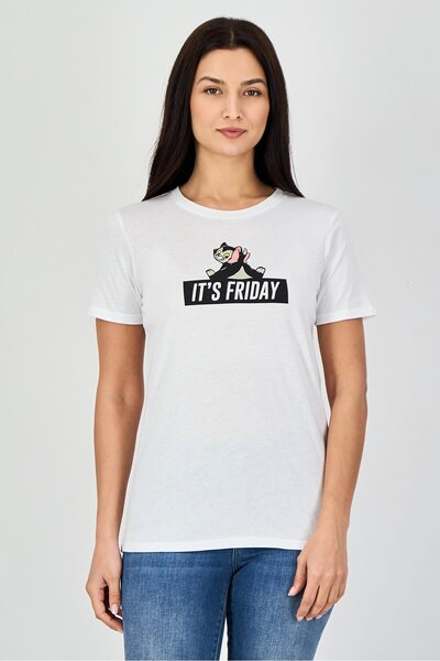 Undiz x Disney Pinocchio Women Crew Neck Graphic Print Short Sleeve T-Shirt, ...