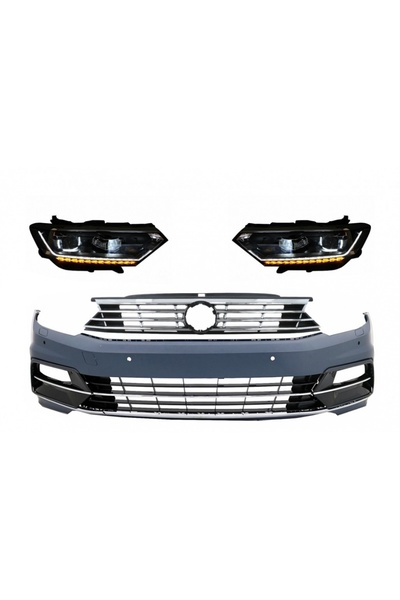 tuningset Bară de protecție față compatibilă cu VW Passat B8 3G 2015-2018 R-L...