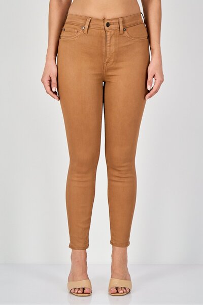 7 For All Mankind Women Super Skinny Fit Solid Stretchable Pants, Brown