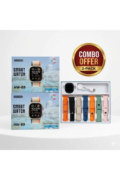 Bionic عرض ساعة ذكية فائقة الذكاء (عبوة من قطعتين) |   شاشة AMOLED مقاس 2.0 ب...