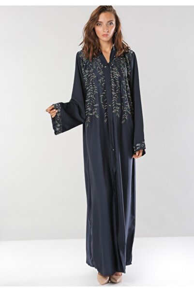 Bousni Stylish Front-Open Abaya Featuring Elegant Embroidery