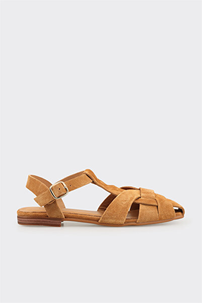 Elle Shoes Camel Deri Kadın Günlük Ayakkabı