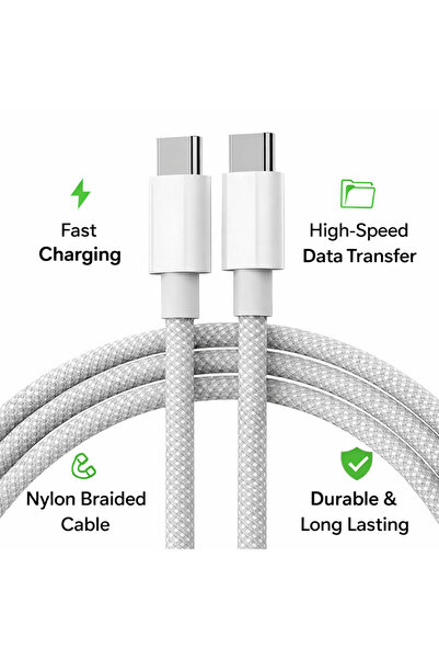 Bionic USB-C to USB-C Fast Charging Cable | Nylon Braided | PD High-Speed Dat...
