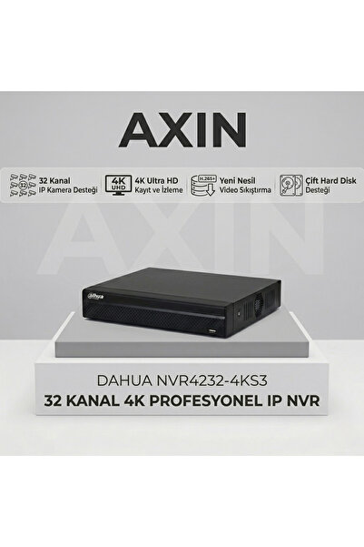 DAHUA NVR4232-4KS3 32 Kanal 4K H.265+ Profesyonel IP NVR Kayıt Cihazı