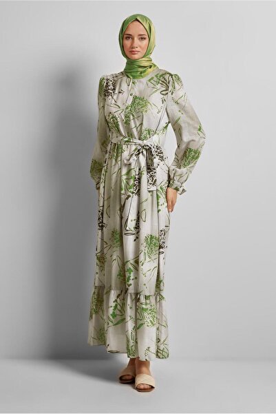 Alvina Belted Patterned Dress 45760