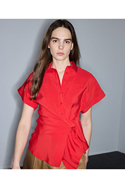İpekyol Belden bağlamalı asimetrik gömlek