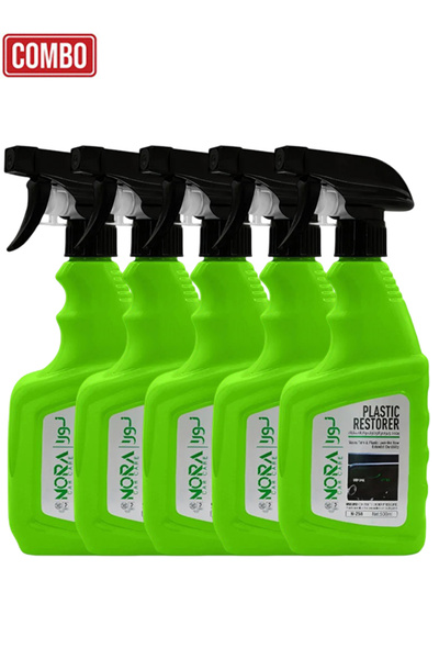 Nora مجموعة من 5 قطع من بخاخ ترميم البلاستيك N-258 سعة 500 مل مع حماية من الأ...