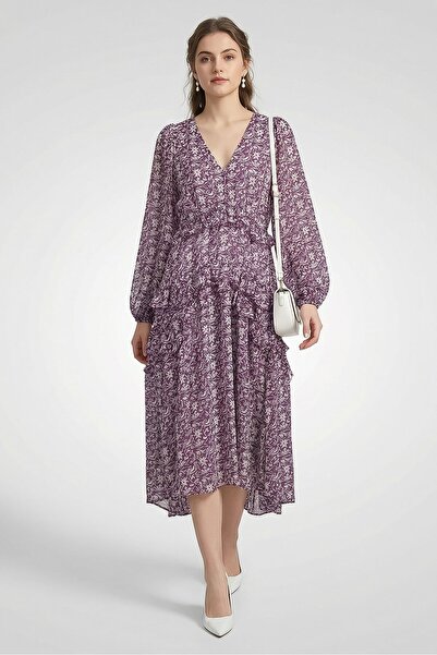 Maje Women Allover Print Maxi Dress, Multicolor