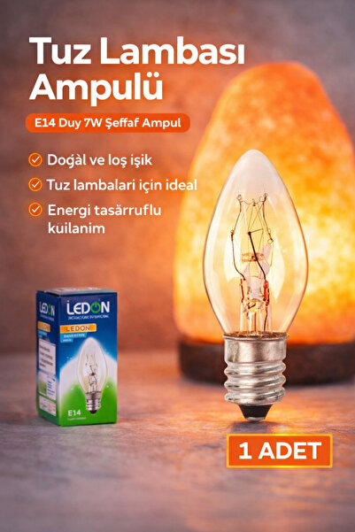 Bayguru 1 ADET Kaya Tuzu Lambası Ampulü E14 Duy 7W Şeffaf Ampul